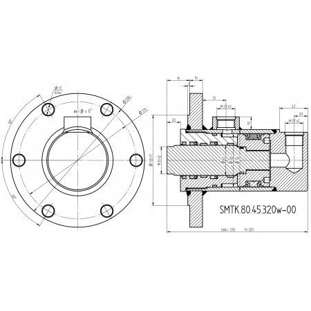 SIŁOWNIK HYDRAULICZNY CJ5F 80x45 SKOK 320 L=530 GZ